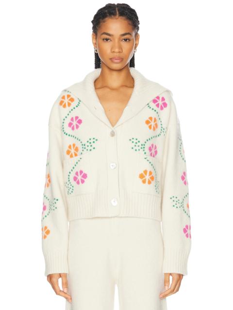 CALLE DEL MAR Cashmere Vine Floral Cardigan