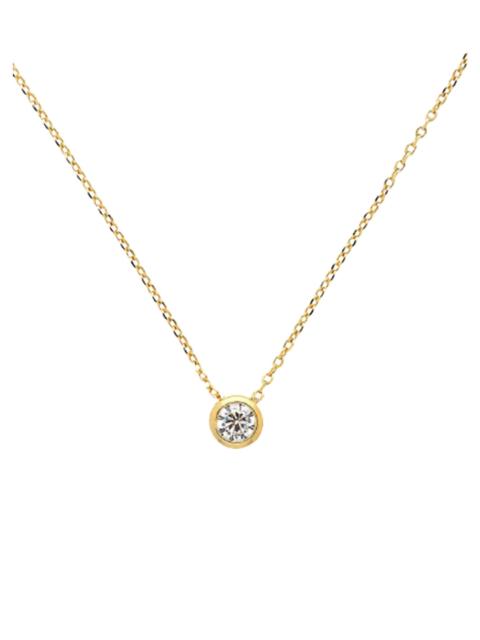 MELISSA ODABASH GOLD ROUND CRYSTAL PENDANT NECKLACE