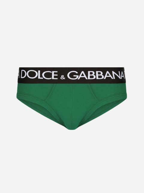 Dolce & Gabbana Mid-rise briefs in two-way stretch cotton jersey