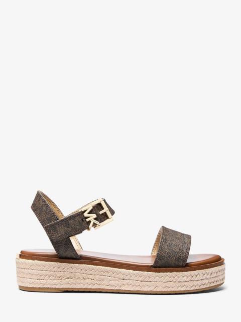 MICHAEL KORS Richie Signature Logo Platform Espadrille Sandal