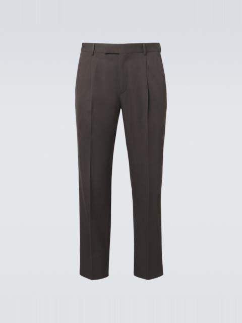 ZEGNA Cotton and wool straight pants