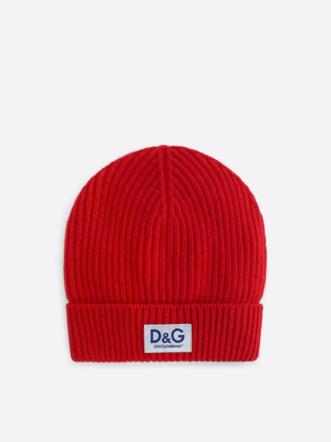 Dolce & Gabbana Knit cashmere hat with D&G patch