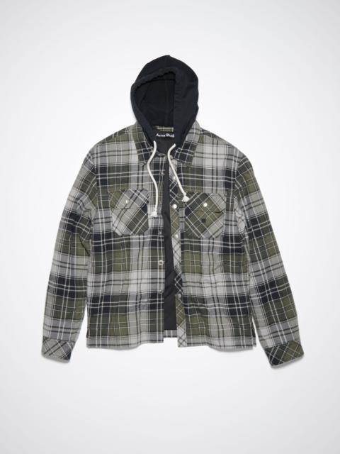 Acne Studios Check hooded jacket - Grey/Dark Green