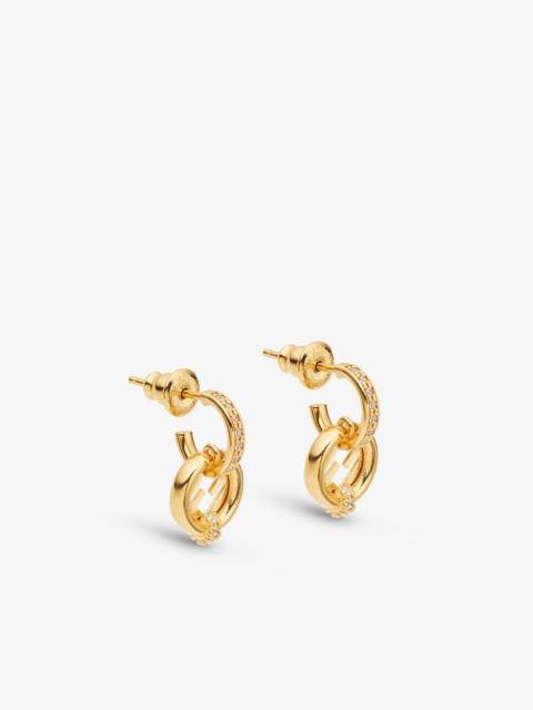 FENDI EverRound Fendi Earrings Gold-color metal and crystal earrings