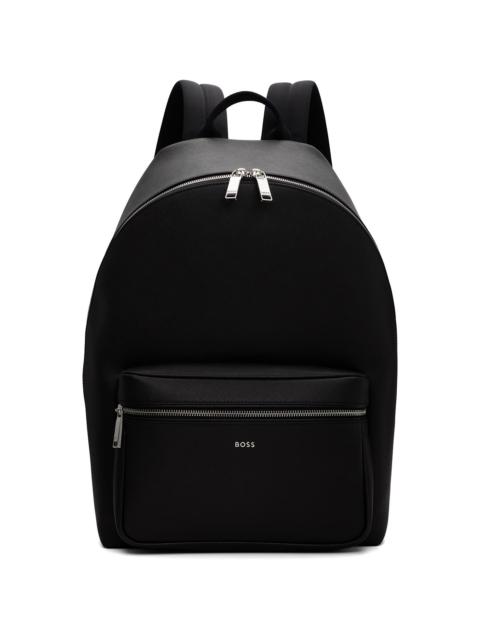 BOSS Black Structured Logo Lettering Backpack