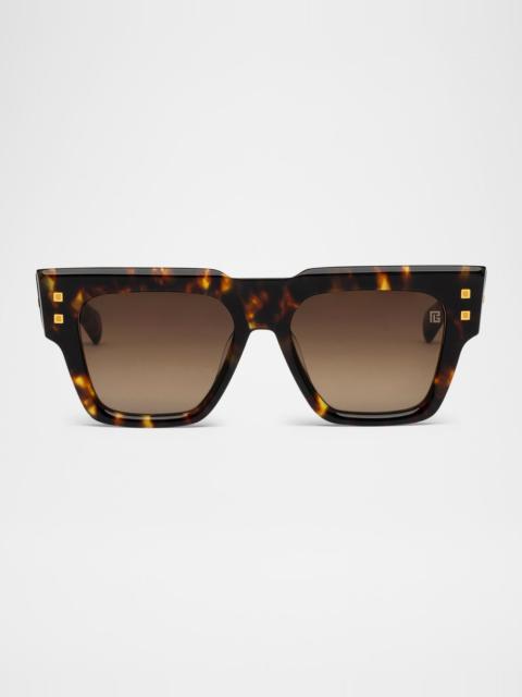 Balmain B-Army Acetate Square Sunglasses