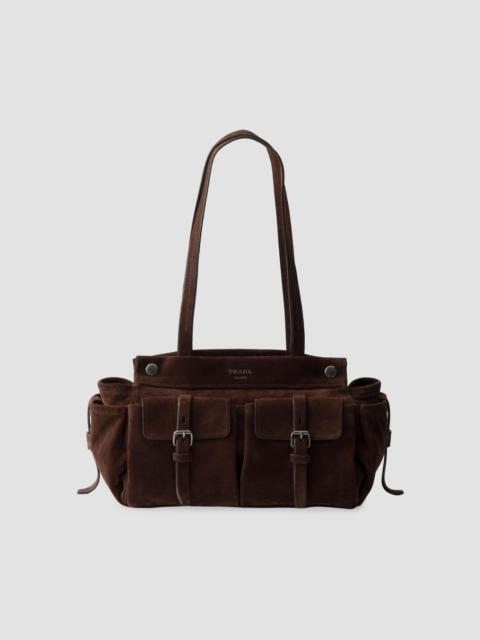 Prada Women's Medium Suede Tote Bag - Brown