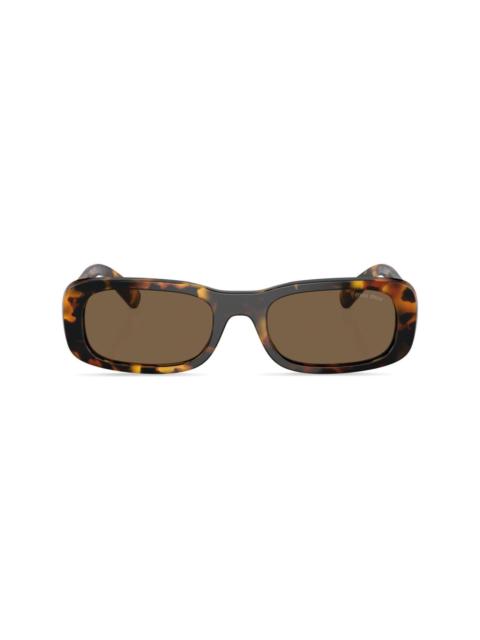 tortoiseshell-effect rectangle-frame sunglasses