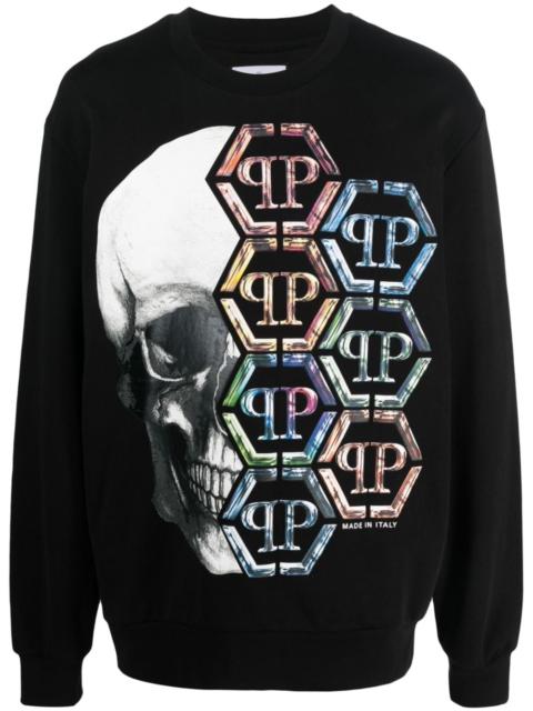 PHILIPP PLEIN skull-print cotton sweatshirt