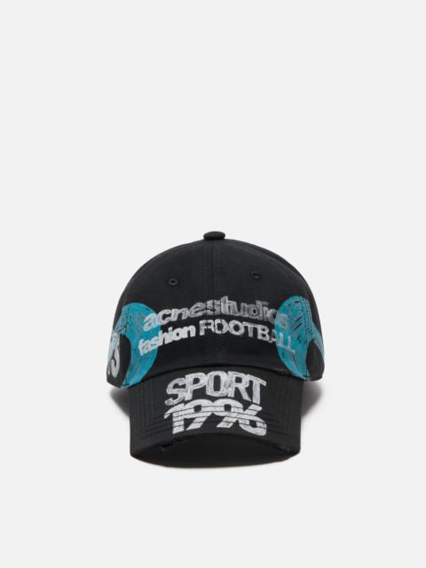 Acne Studios Distressed logo cap - Black