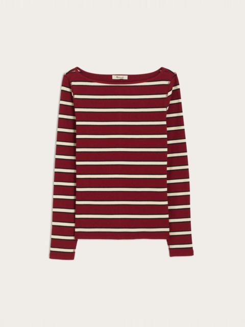 Madewell The Boatneck Layering Tee in Utility Rib