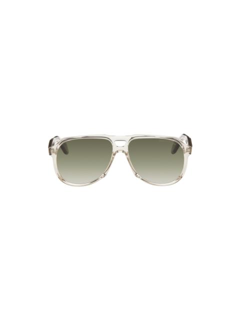 CUTLER AND GROSS Beige 9782 Square Sunglasses