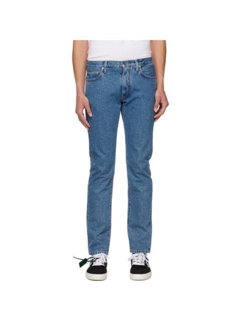 Off-White diagonal-stripe 데님 청바지