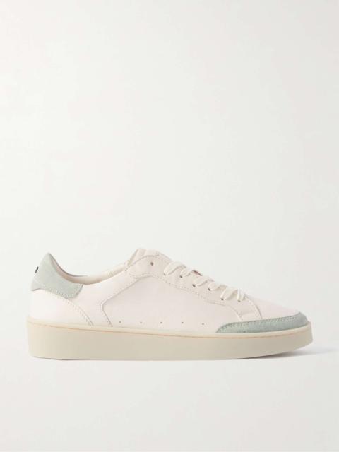 Suede-Trimmed Leather Sneakers