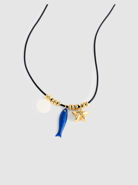 Madewell Semiprecious Charm Leather Choker Necklace