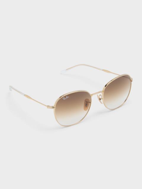 Gradient Metal Round Sunglasses, 55MM