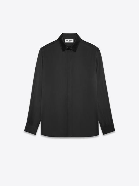 SAINT LAURENT yves collar shirt in silk satin