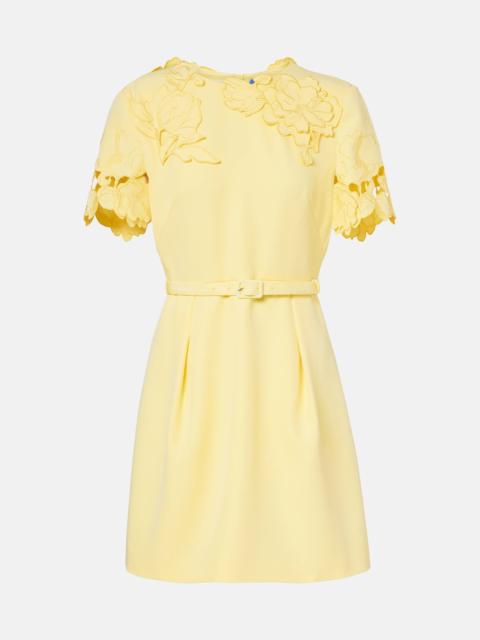 LEO LIN Aurelie belted floral-appliqué minidress