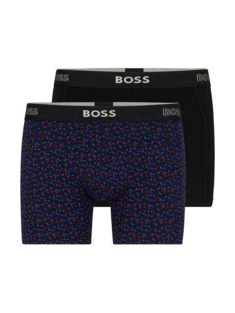 BOSS TWO-PACK OF BOXER BRIEFS WITH LOGO WAISTBANDS