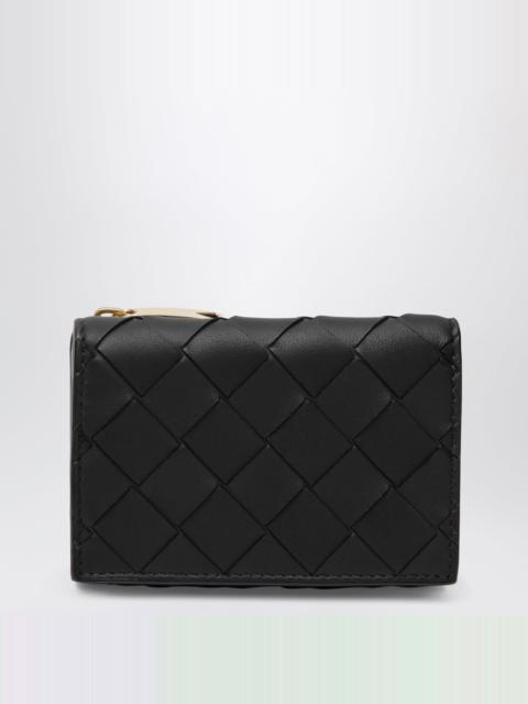 Bottega Veneta Black/gold Intrecciato tri-fold wallet
