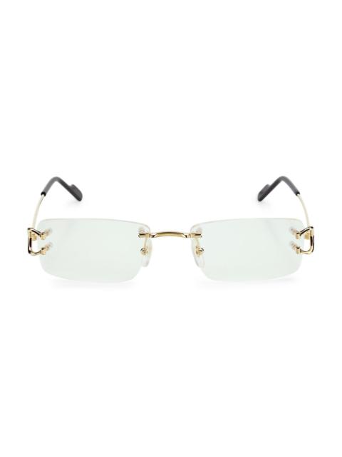 Cartier Men's Signature C Rimless 24K Gold-Plated 56MM Rectangular Eyeglasses - Gold