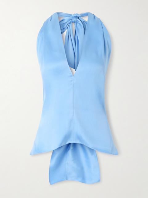 MAGDA BUTRYM Silk-satin Halterneck Top