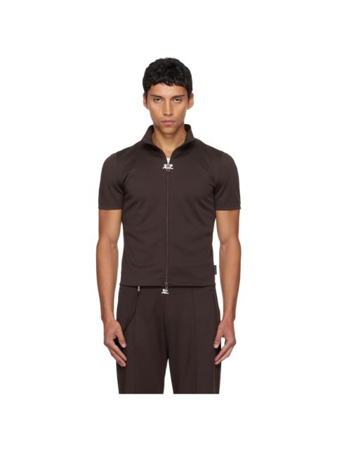courrèges Brown Interlock Tracksuit Top