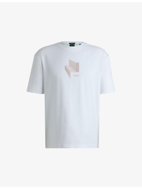 Gloss-artwork relaxed-fit interlock cotton T-shirt