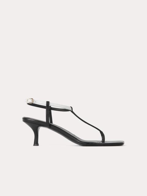 Totême The bicolor leather sandal black