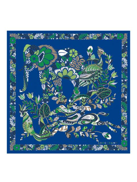 Longchamp Forêt Longchamp Silk scarf 50 Bright Blue - Silk