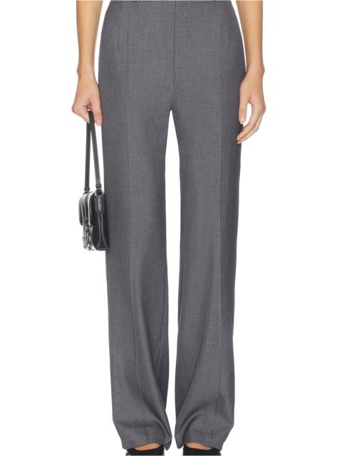 AEXAE Twill Pleated Straight Leg Trouser