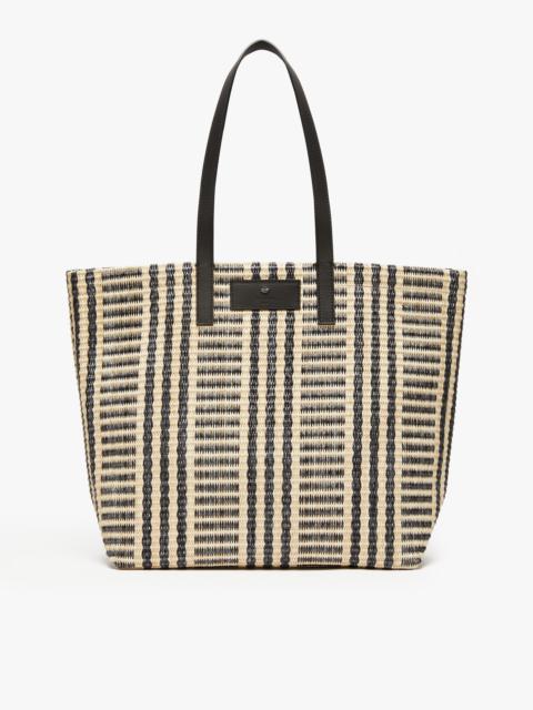 Raffia-look jacquard shopping tote