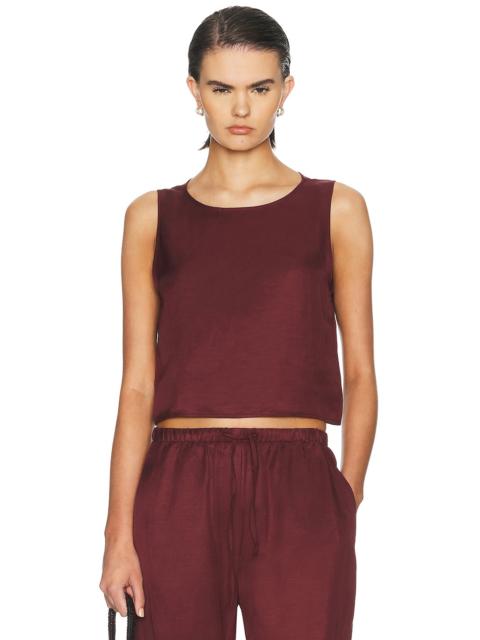 LESET Daniel Crop Sleeveless Crew Neck Top