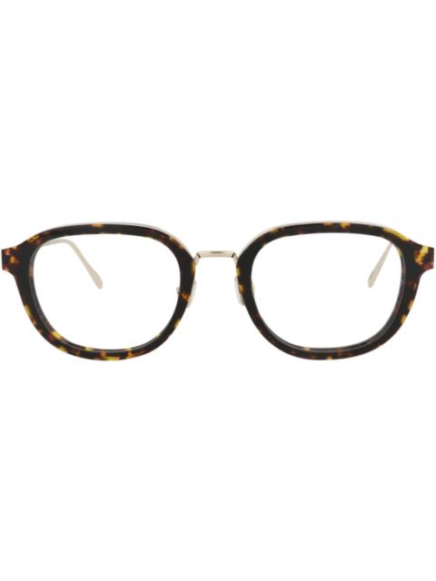 Berluti Berluti Round-Frame Acetate Optical Frames Havana Gold Transparent (BL50016U-51-052)