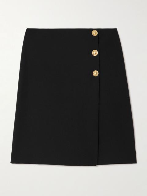 PUCCI Embellished cady midi wrap skirt Black