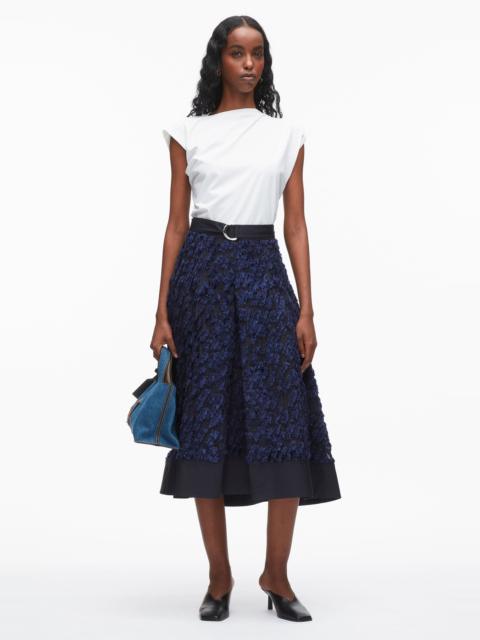 3.1 Phillip Lim Textured Organza Belted Midi Skirt