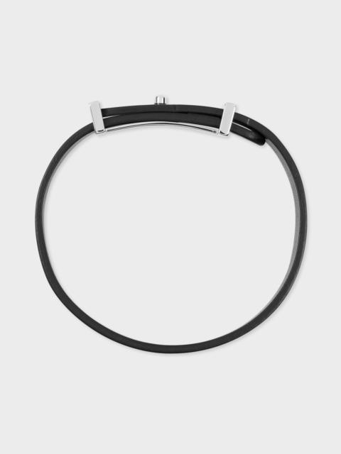 Paul Smith Black Signature Buckle Leather Bracelet
