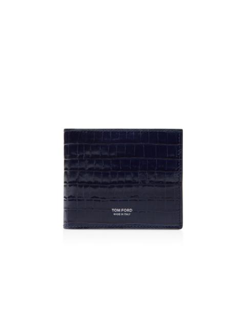 GLOSSY PRINTED CROC BIFOLD WALLET