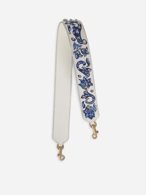 Dolce & Gabbana Dauphine calfskin strap with majolica design