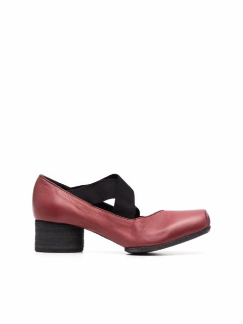 Ballerina square toe elasticated pumps