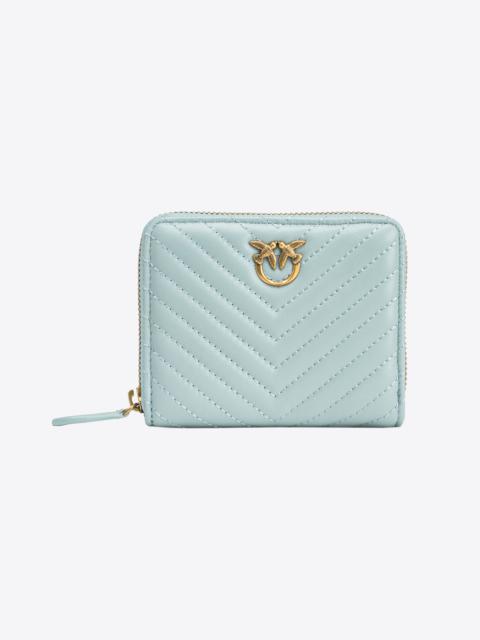 PINKO SQUARE QUILTED NAPPA LEATHER ZIP-AROUND PURSE