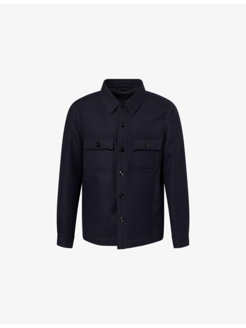 TOM FORD Patch-Pocket Long-Sleeve Wool-Silk Blend Shirt