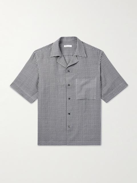 Loro Piana Federico Camp-Collar Checked Linen Shirt