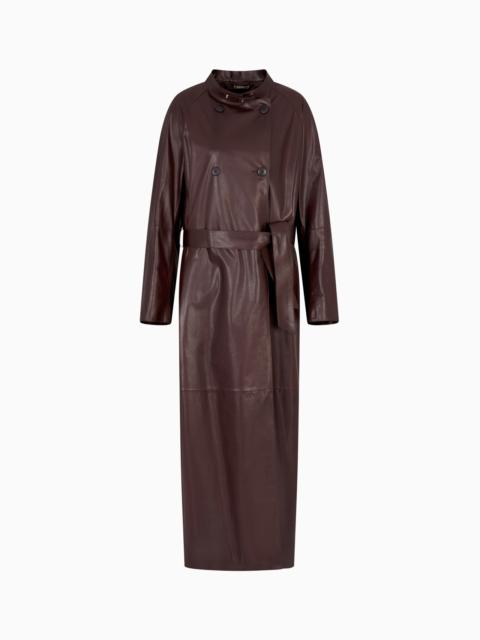 GIORGIO ARMANI NAPPA LEATHER TRENCH COAT