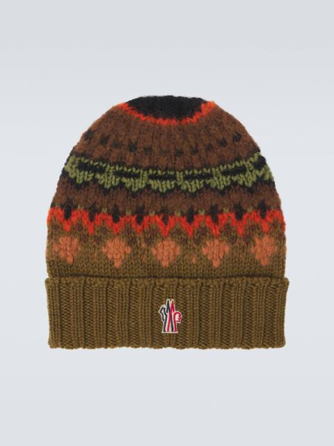 Intarsia wool-blend beanie