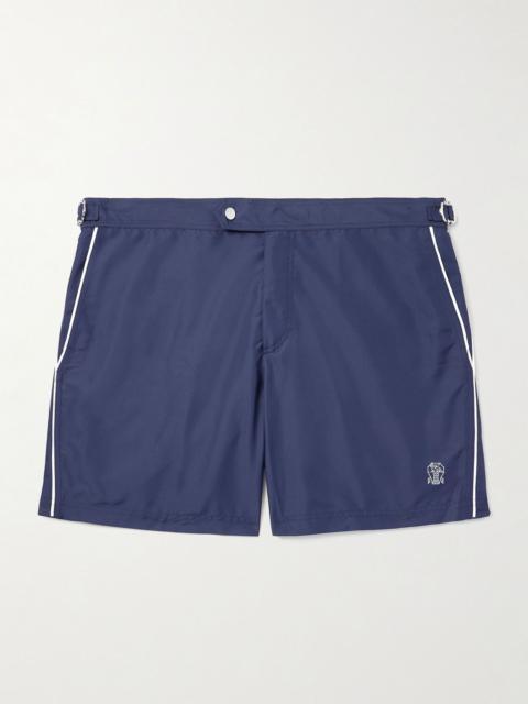 Brunello Cucinelli Straight-Leg Mid-Length Swim Shorts Blue