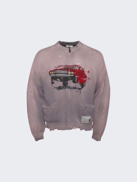 Maison MIHARAYASUHIRO Car Jacquard Knit Cardigan Pink