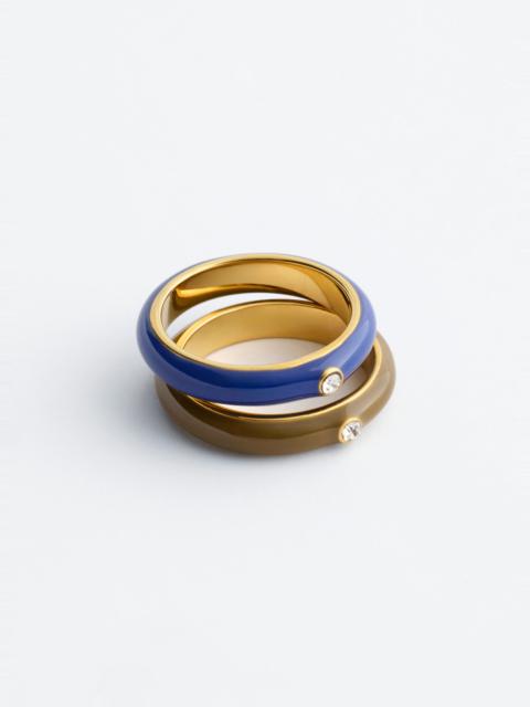 & Other Stories Glass Detail Brass Ring Set