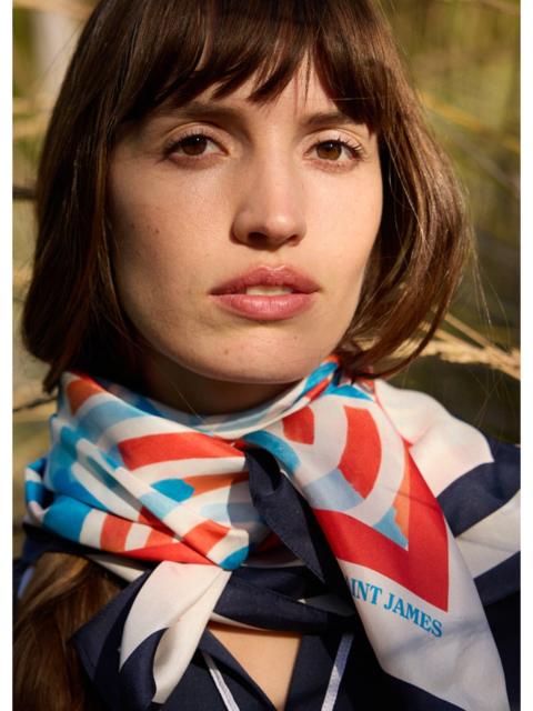 SAINT JAMES Play graphic print silk square scarf