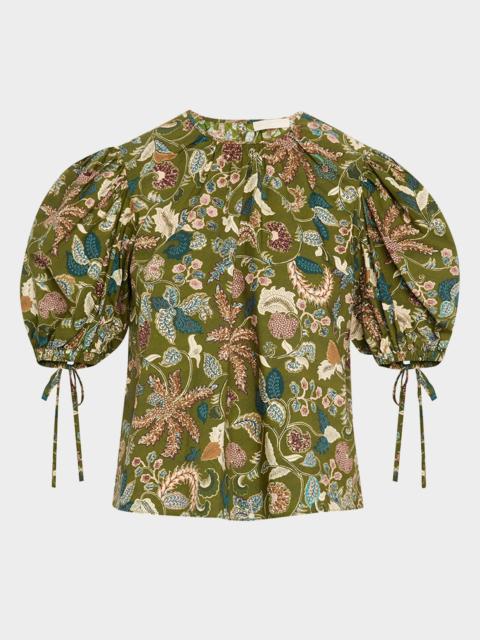 ULLA JOHNSON Coralie Puff-Sleeve Blouse